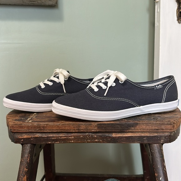 Keds Women's Champion Canvas Lace Up Sneaker - Navy Canvas - Picture 3 of 13